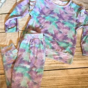 Girls BTween velour blue and purple track suit size 12 NEW